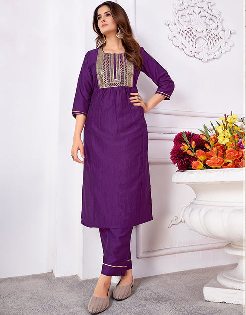 fashionable purple vertical silk designer function wear silk readymade suit collection with purple vertical silk rt8920-184840 Close-up View